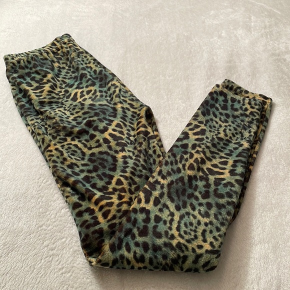 fuzzy cotton/polyester leggings - Picture 1 of 4